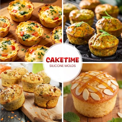 CAKETIME Silicone Muffin Pan for Air Fryer Oven, 7 Cups, 2 Pack - size: 2pcs: 7-Cup 2.5 in