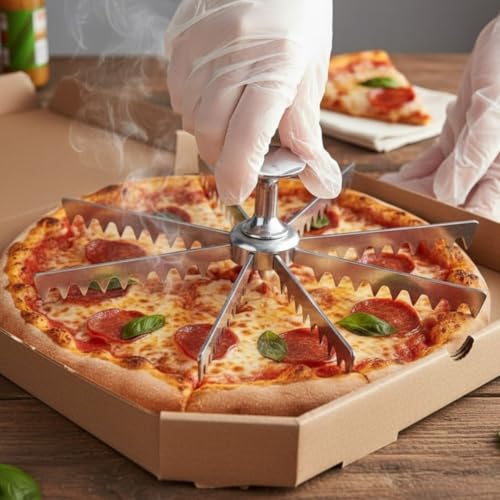 Soro Essentials- 8-Cut Aluminum Pie and Cake Marker- Guideline and Portion Divider Cake Cutter Silver Pie Slice Cutter Baking Tools Kitchen Accessories Cook Supplies for Cheesecake Pizza - size: 8-Cut