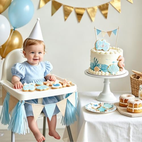 JarThenaAMCS 7Pcs Sea You Soon Baby Shower Cookie Cutters Set Under the Sea Starfish Seashell Onesie Biscuit Cutter Stainless Steel Cookie Cutting Molds for Ocean Birthday Gender Reveal