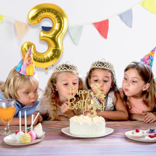 YeohJoy Gold 3rd Birthday Decorations for Girls - style: 3rd