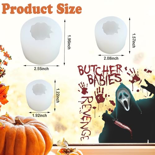 (3 Pack) Pumpkin Candle Molds,Thanksgiving Silicone Mold Fall Pumpkin Silicone Mold for Candles, Soap, Jelly, Chocolate and Home Crafts Decoration