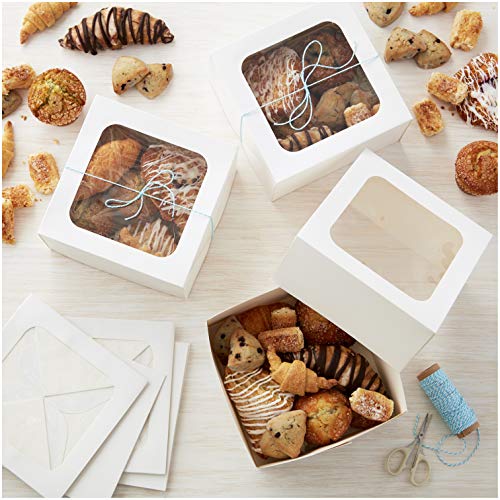 Wilton White Treat Boxes with Windows, Mini Cakes, 9-Piece