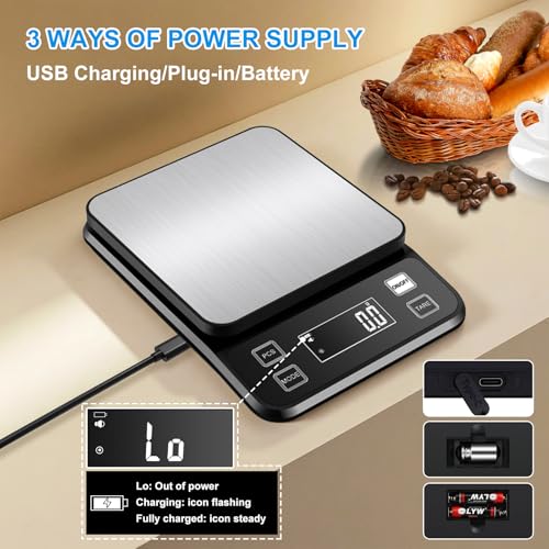 Diyife Large 22lb Kitchen Scale with 0.1g High Precision, IPX67 Waterproof