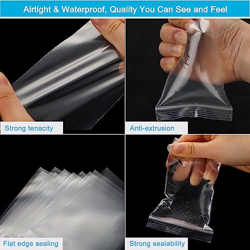 3''x 3'', (Pack of 100) 2 mil Thick Clear Plastic Reclosable Zip Poly with Resealable Lock Seal Zipper, Clear Small Zip, Jewelry, Candy, Storage, Packaging & Shipping… - size: 3" x 3"