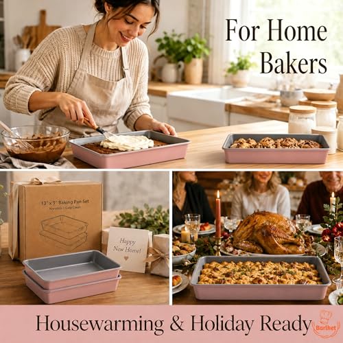 9x13 Cake Baking Pan, Heavy Duty 2.5" Deep Lasagna Pan Nonstick