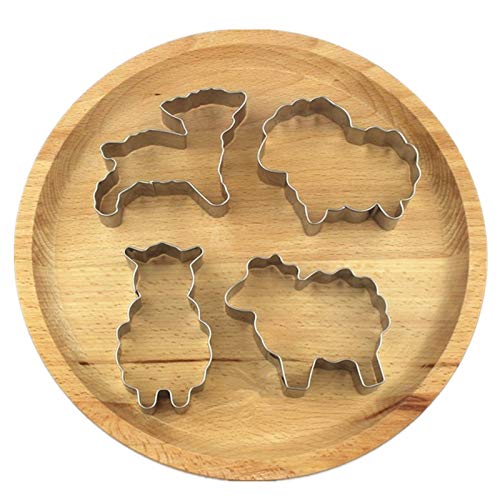 Sheep Shaped Cookie Cutters Set Stainless Steel 4Pcs