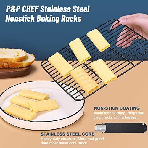 P&P CHEF 9.7" x 7.3" Cooling Baking Wire Racks Pack of 2, Black - color: Black, size: 9.7" x 7.3"