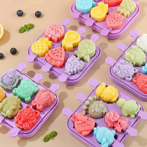 2pcs Animal Popsicle Molds for Kids,Mermaid Ice Cream Molds (Mermaid)