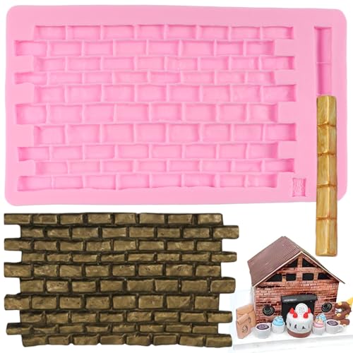 Castle Brick Wall Texture Fondant Molds Brick Wall Silicone Mold - color: Style G