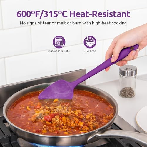 U-Taste 600ºF Heat Resistant Silicone Spatulas for Cooking, 4Pcs/Purple - color: Purple