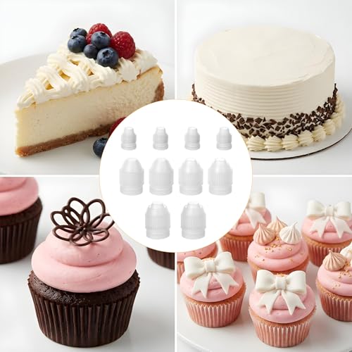 10 Pack 4 Sizes Couplers for Piping Bags, Cake Decorating Coupler Plastic