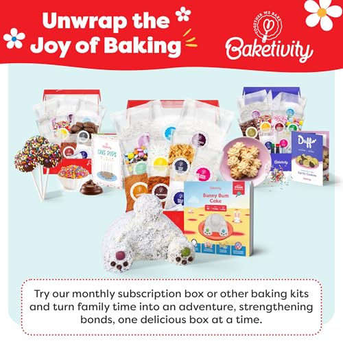 Baketivity Bunny Bum Cake Kids Baking Kit with Pre-Measured Ingredients - color: Bunny Bum Cake