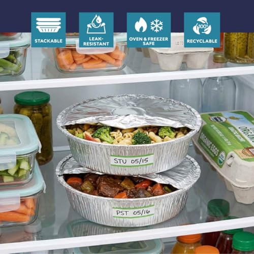 The Name 7" Round 30 Pack Aluminum Foil Pans Disposable Pie Tins, Mini Pans, Tart Baking Trays, Oven/Freezer Safe, Perfect for Apple Pie, Pumpkin Pie, Quiche, Pot Pie, Cobbler, Catering & Food Service - size: 7"