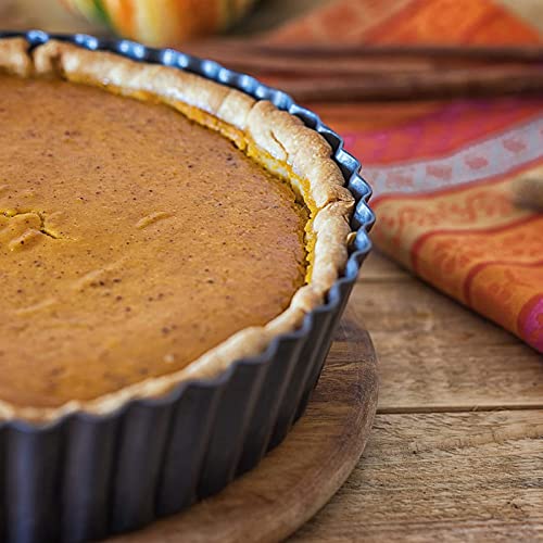 2 Pack 9.4 × 2 Inches Nonstick Tart Pan with removable bottom, Quiche Pans for Baking, Carbon Steel Deep-dish Pie Pan with Removable Loose Bottom - size: 9.4" x 2"