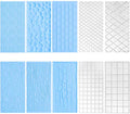 10 Set Fondant Impression Mat Mold Lace Embossing Mat Tree Bark/Brick Wall/Flower/Stone Wall Fondant Impression Mats Texture Design for Cupcake Border Decoration