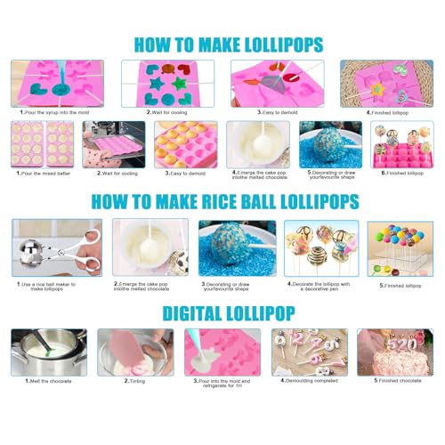 Cake Pop Supplies Kits With Stand Sticks Mold, Thanksgiving Gifts - size: 336 pcs