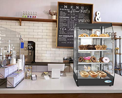KoolMore DC-3CB Bakery Display Case, 2.7 Cu. Ft - 3 Shelves, Black & Clear