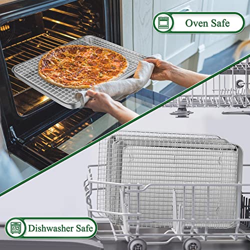P&P CHEF 16 Inch Cookie Baking Sheet Pan with Wire Rack,4 Pcs - size: 16 Inch