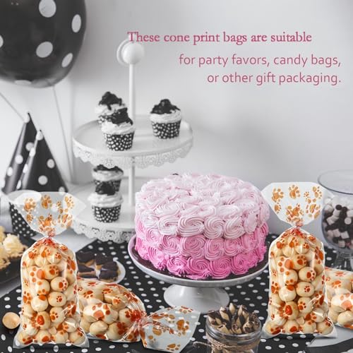 Blulu 100 Pcs Dog Treat Bags Puppy Party Favor, Orange - color: Orange