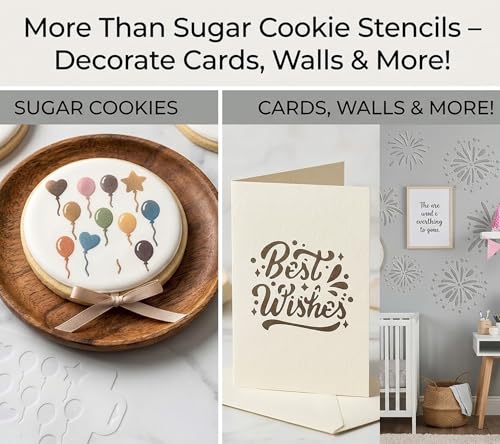 20Pcs 4x4Inch Reusable Birthday Stencils Set for DIY Happy Birthday Cookie/Wood/Wall/Fabric Decor/DIY Crafts (2)