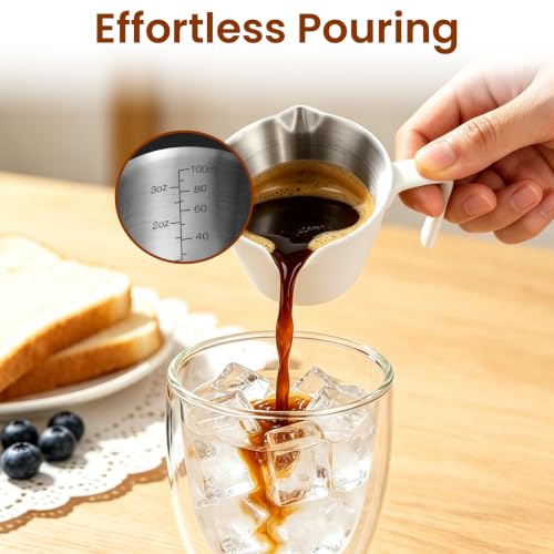1 Pc Stainless Steel Espresso Shot Cup with Dual Scale, 3.4oz/100ml, White - color: 03_ White 1pc