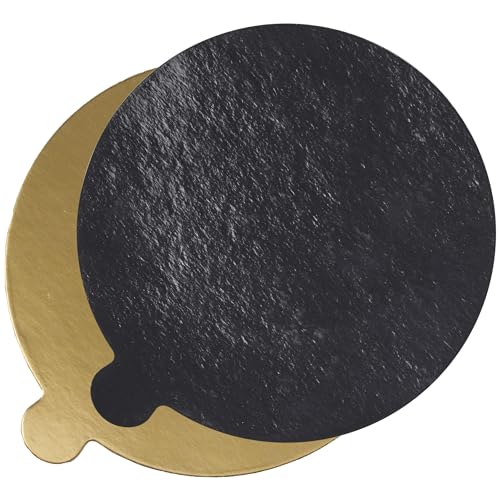 Round Cake Board | Gold & Black Corrugated Cardboard | 5 Inch | 50 Pack
