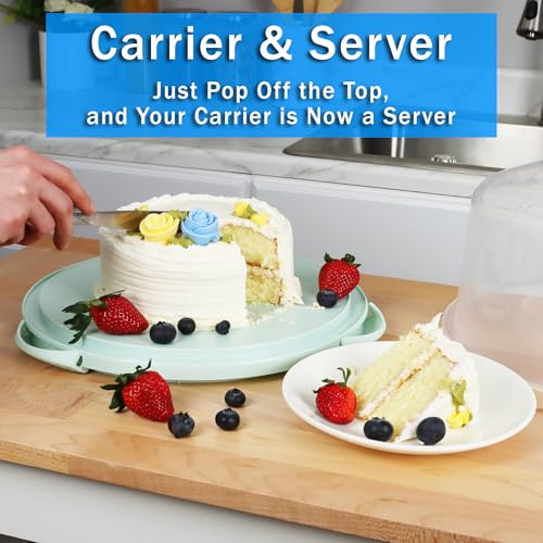 JOEY'Z EXTRA LARGE Cake Carrier - Holds up to 12 Inch 3-Layer Cake - color: Turquoise