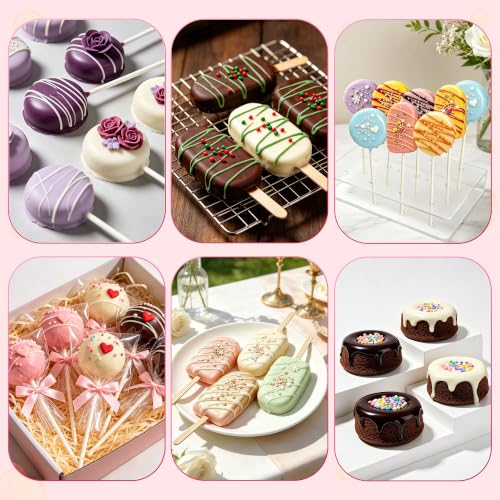 Cake Pop Mold Set with Tray, Round Cakesicle Cutter Kit, Pink - color: Pink