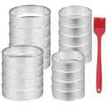 20 Pack Tart Rings 3.15 + 2 Inch Perforated Tart Rings Stainless Steel, Nonstick Round Tart Ring Mousse Cake Ring Metal Round Cake Ring for Baking Small Fruit Tartet Crust - size: 3.15 Inch and 1.96 Inch