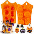 Halloween Silicone Cake Molds Pumpkin Skull Ghost Chocolate Mold - color: Orange