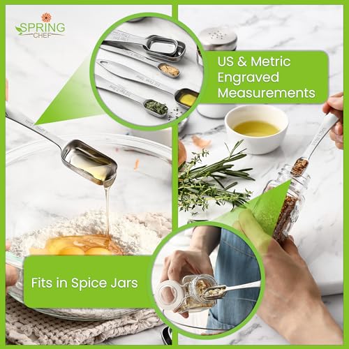 Spring Chef Stainless Steel Measuring Cups and Spoons Set of 10 w/Leveler