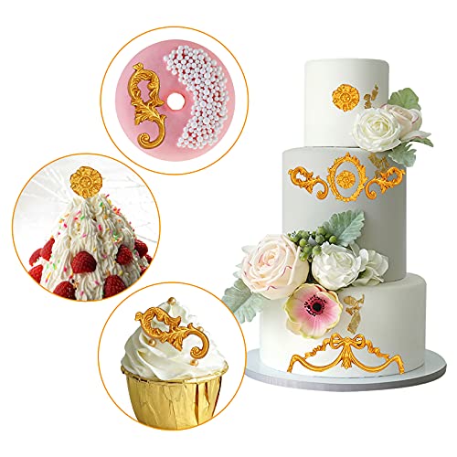 Classical Pattern Lace Fondant Mold, Baroque Scroll Silicone Molds