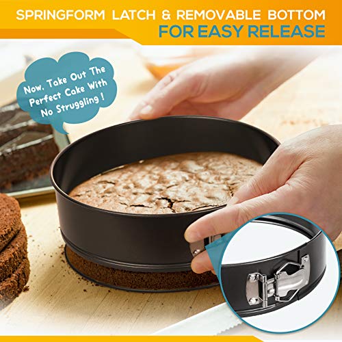 HIWARE Springform Pan Set of 3 Non-stick Leakproof Round Cake Pan Set Includes 3 Pieces 6" 8" 10" - size: 6+8+10 Inch