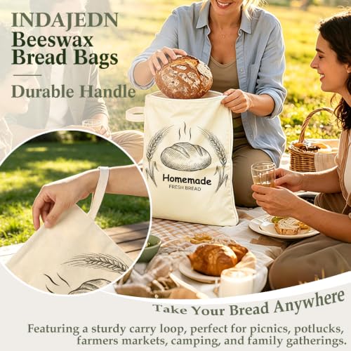 Sourdough Baking Lover Gifts Beeswax Bread Bags 2 Pack XL 13x17in - color: In My Sourdough Era 03