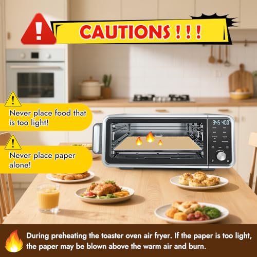 YQL 12-Inch 200PCS Disposable Air Fryer Paper Liners for Ninja Air Fryer SP151/SP101/SP201/SP301, Unbleached Parchment Paper for Flip Foodi Toaster Oven, Ninja Flip Up Airfryer Accessories (Pack of 2) - size: 200PCS (Pack of 2)