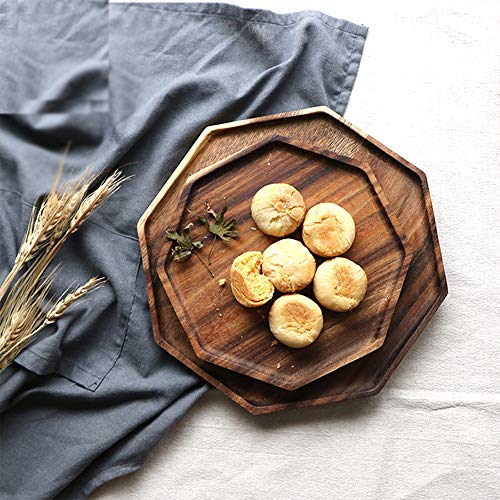 Acacia Wood Charcuterie Board Cheese Serving Platter Wooden Party Food Tray - size: 12 & 10 inch