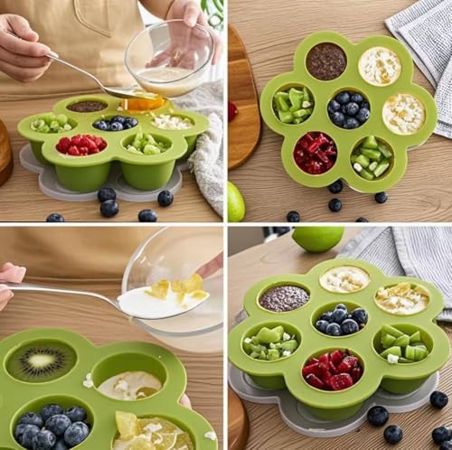 Septe 2 PCS Silicone Muffin Pans, Non-Stick 7-Cup Air Fryer Baking Molds