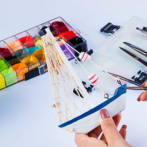 Transon Artist Paint Brush Set of 12 for Watercolor Acrylic Gouache Oil and Tempera Painting (Pack of 2) - size: Grey 12PCS (Pack of 2)