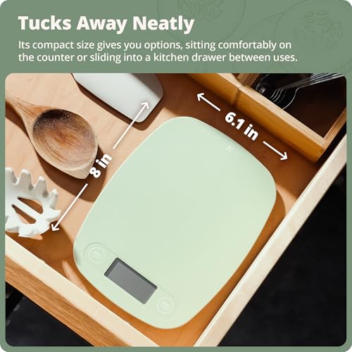 Greater Goods Food Scale, Slim & Compact Build, 1g Precision (Sage Green) - color: Sage Green