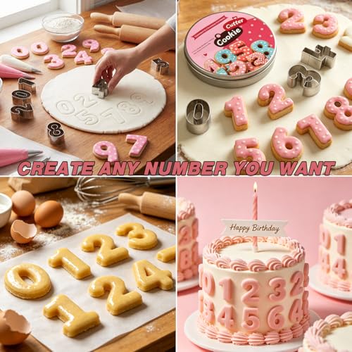 1.7-Inch Number Cookie Cutters, Cake Decorating Number Cutters (9PCS/ Set)
