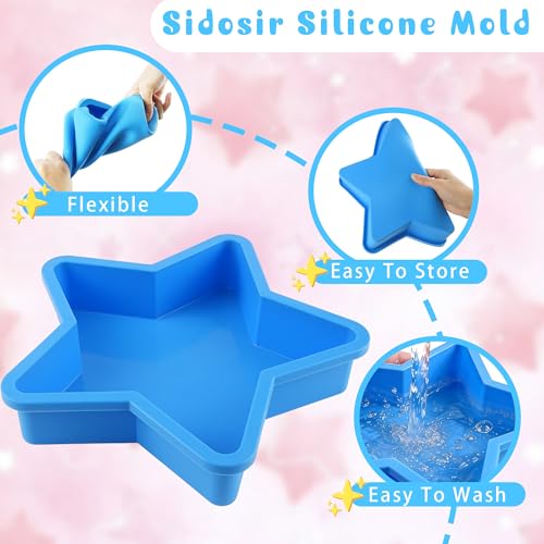 Sidosir 2Pcs Food- grade Silicone Star Cake Pan for Baking, 10Inch Large Silicone Star Shaped Cake Pan for Baking Cake - size: Star Cake Pan
