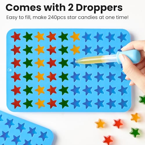 JOERSH Star Candy Molds, 240 Cavities, 4Pcs - style: Star