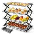 4 Tier Collapsible Cooling Rack for Baking, Adjustable cooling Rack
