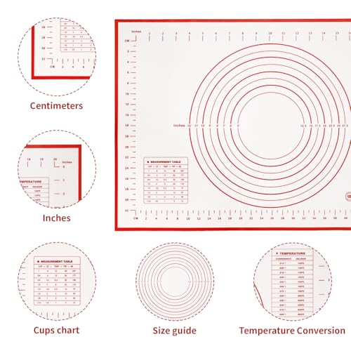 Silicone Baking Mat Large 23.6x15.8 Inch Non-Stick for Rolling