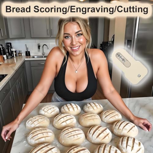 Magnetic Retractable Bread Lame Dough Scoring Tool for Sourdough Baking, Ergonomic Stainless Steel Cutter with 5 Replacement Blades, Safe Storage Solution for Kitchen