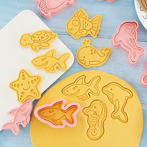 Ocean Creature Cookie Cutters 8Pcs Sea Animal Molds for Fondant Cookies - color: Ocean Creature