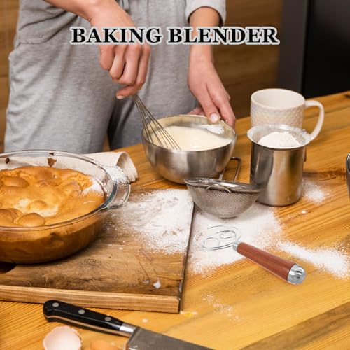 PRETYZOOM Dough Whisk Stainless Steel Whisk Wood Handle Bread Mixer