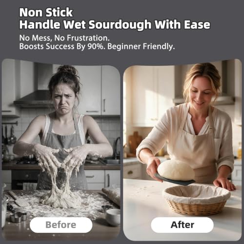 Silicone Dough Scraper with Metal Core Flexible Bowl Scraper Bread Baking - color: Dark Gray