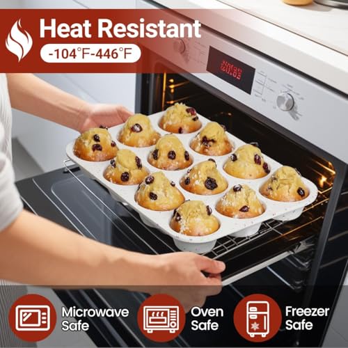 CAKETIME Silicone Muffin Pan, Regular Size Muffin Pan for Baking 12 Cups Non Stick Silicone Cupcake Pan 1 Pack Confetti - size: Regular:12-Cup