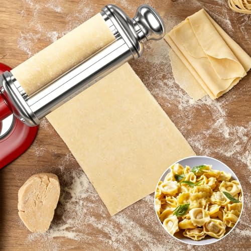 Pasta Roller for All KitchenAid Stand Mixer, Electric Dough Roller with 8 Different Thickness Adjustments, Stainless Steel Pasta Paker Attachment Kitchen Aid Accessories and Attachments